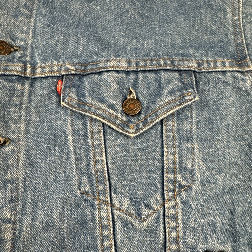 VTG Levi's Strauss & Co 70507 Reg‎ Blue Wash Trucker Denim Jacket Mens XL - Picture 11 of 16